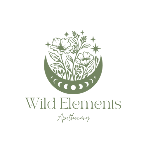 Green Wild Elements Apothecary logo with transparent background